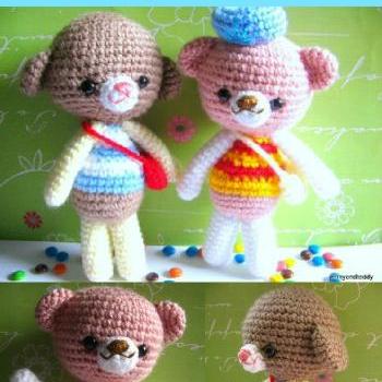 pdf little dog and bear amigurumi crochet pattern-luulla
