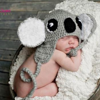 pdf crochet pattern( how to tutorial) Koala hat size newborn- 1 years